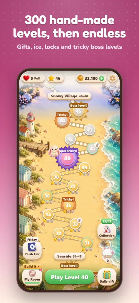Screenshot 7: 300 hand-made levels, then endless