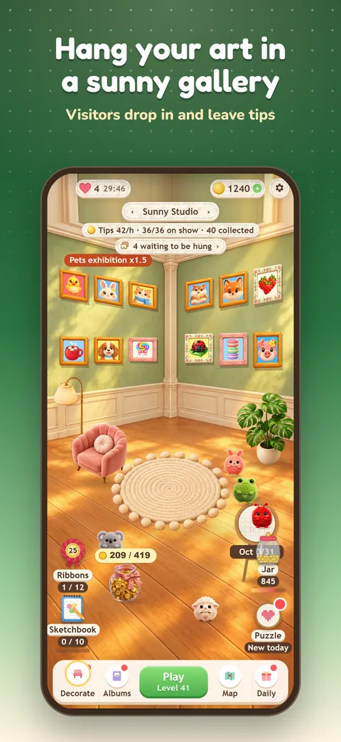 Screenshot 4: Hang your art in a sunny gallery
